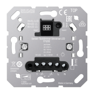 Tryckdimmer 2-kan 20-210W / 3-50W LED med trappkoppling Tryckdimmer 2-kan 20-210W / 3-50W LED med trappkoppling
