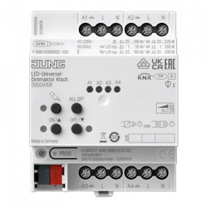 Dimmaktor,univ.4x200W LED bakkant DIN